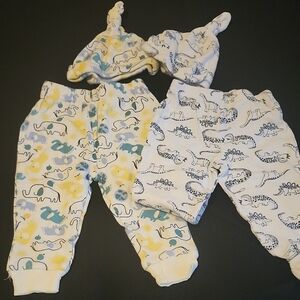 Chick Pea Dinosaur Print Kids Pajama Set - Blue, Yellow, White